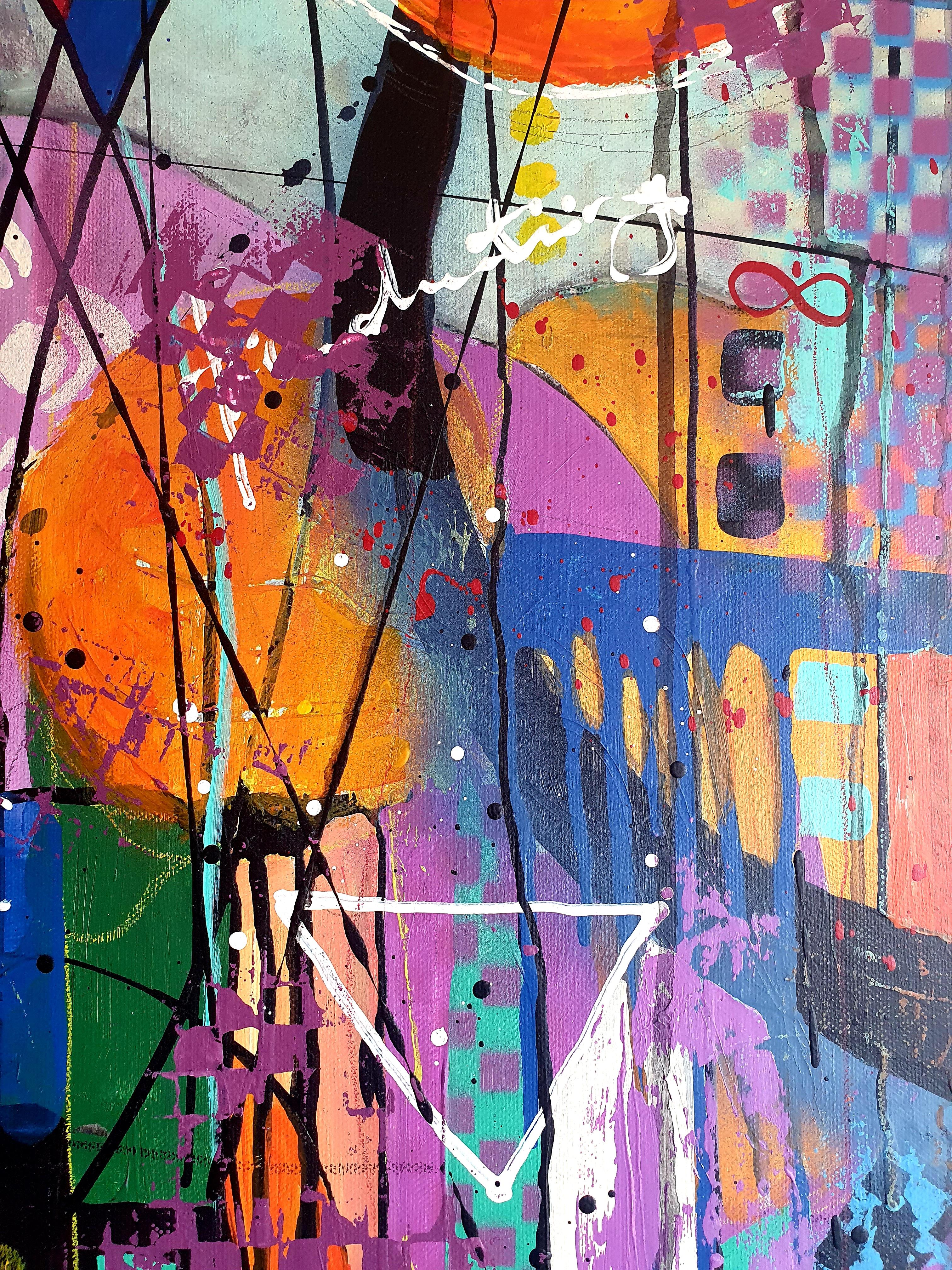 I guardiani della memoria - Pittura astratta - Investimenti colorati contemporanei in vendita 6