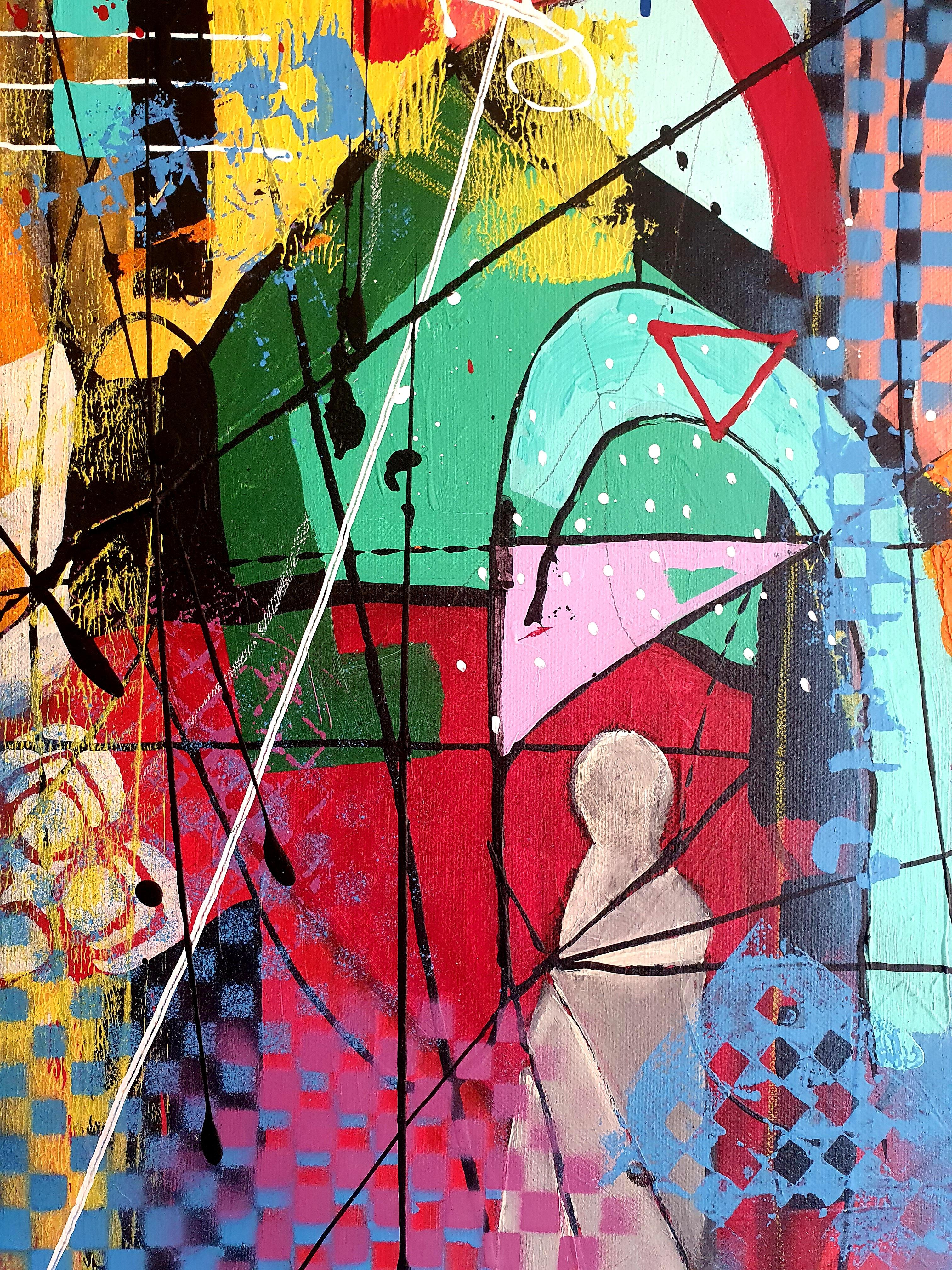 I guardiani della memoria - Pittura astratta - Investimenti colorati contemporanei - Painting di Karnish Art