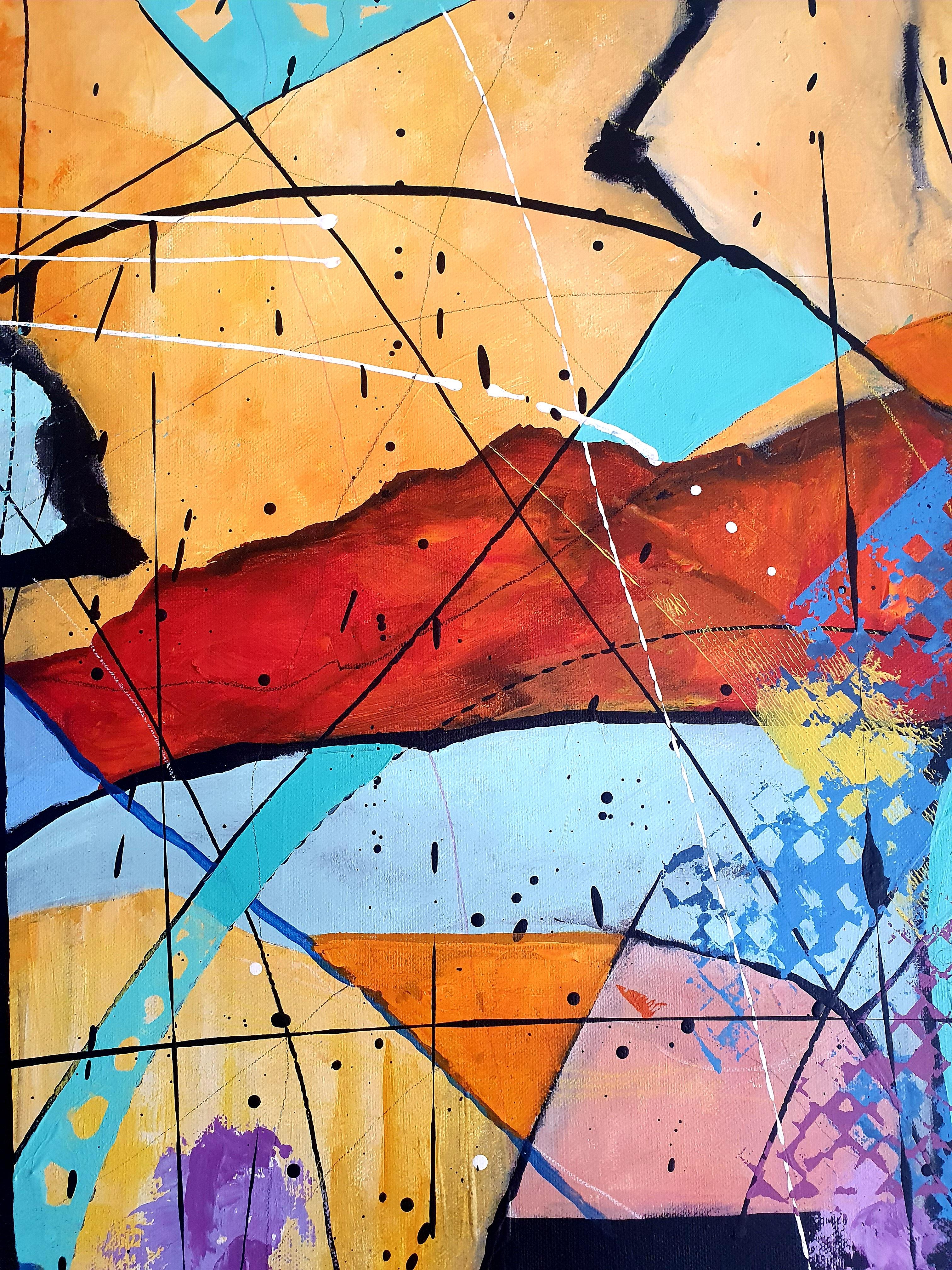 I guardiani della memoria - Pittura astratta - Investimenti colorati contemporanei in vendita 2