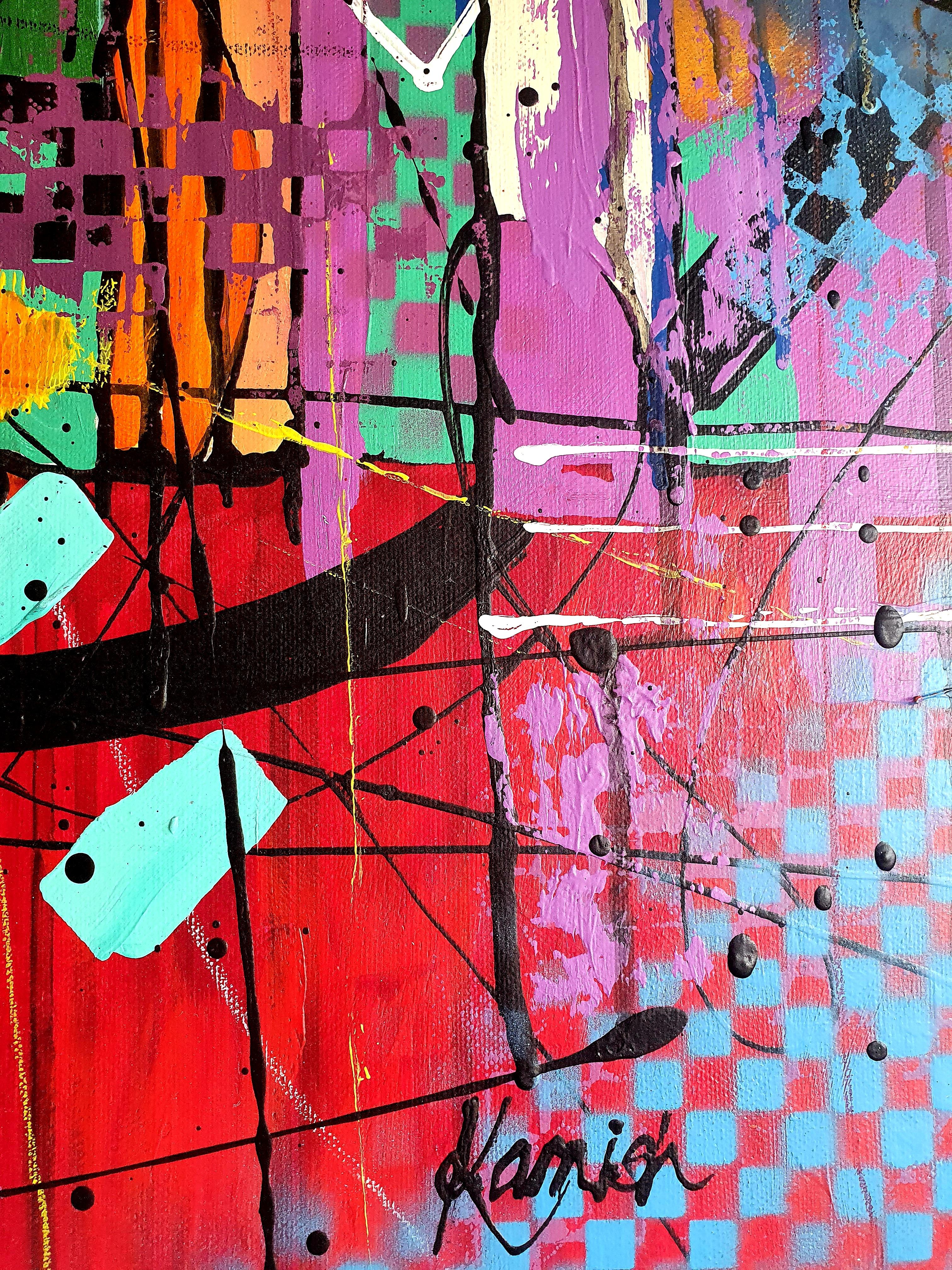 I guardiani della memoria - Pittura astratta - Investimenti colorati contemporanei in vendita 3