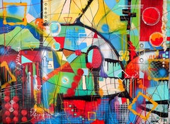 The Guardians of the Carnival - Colorful Striking artwork Expressionist Abstract