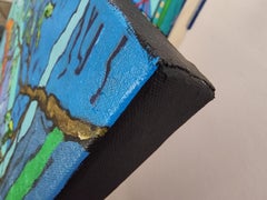 The Wisdom Keepers - Striking Figurative Owls Intense Color Blues Art Abundance