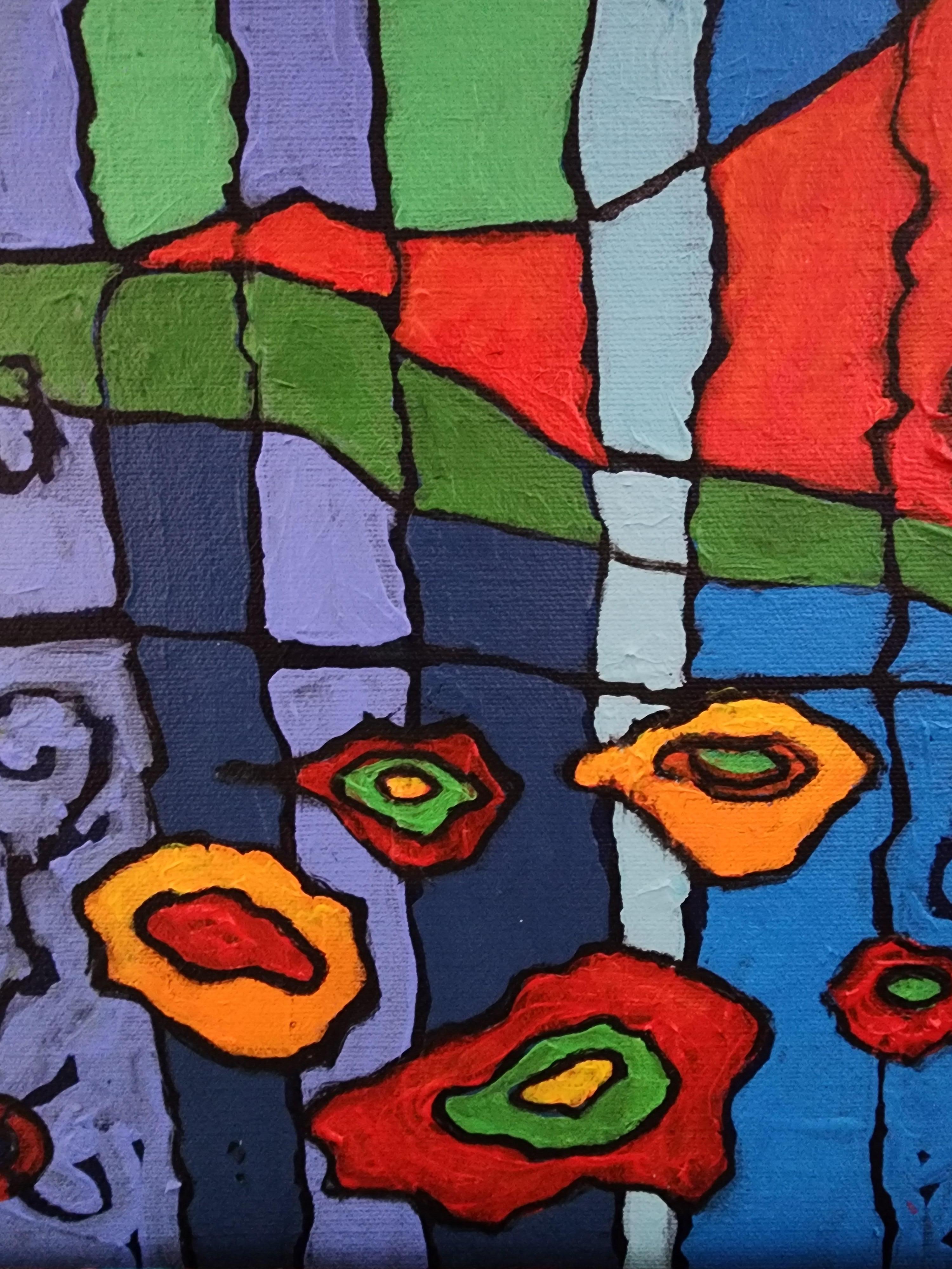 I custodi della saggezza - Gufi figurativi di grande effetto Colore intenso Blues Arte Abbondanza - Figurative Painting Grigio di Karnish Art
