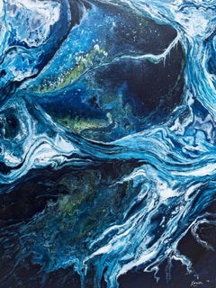 Tree of Life - Blue Striking Flow Peace Focal point Abstract Contemporary Invest