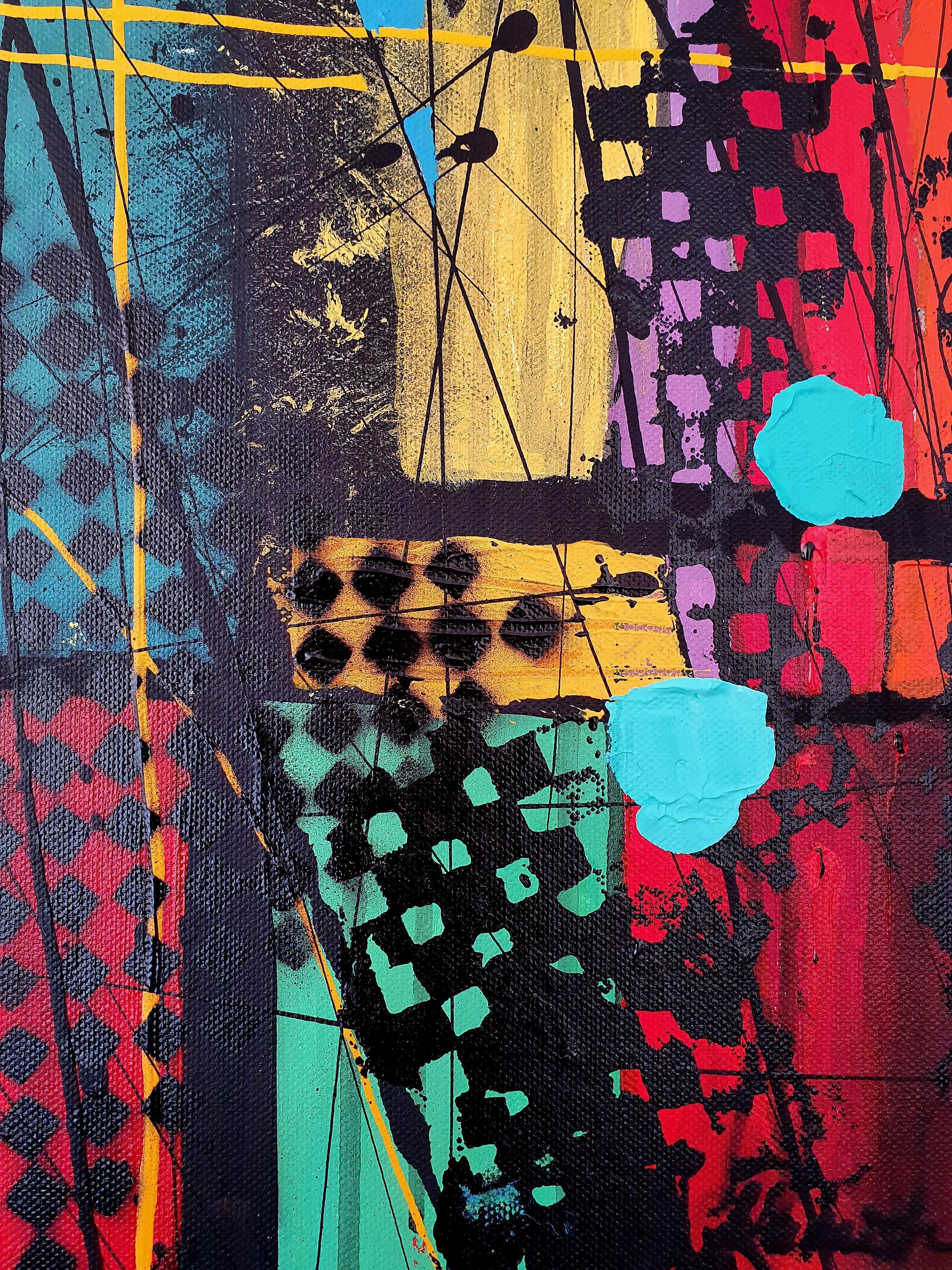 United - Pittura originale Colorful Maximalism Bold Statement Investire opere d'arte in vendita 1