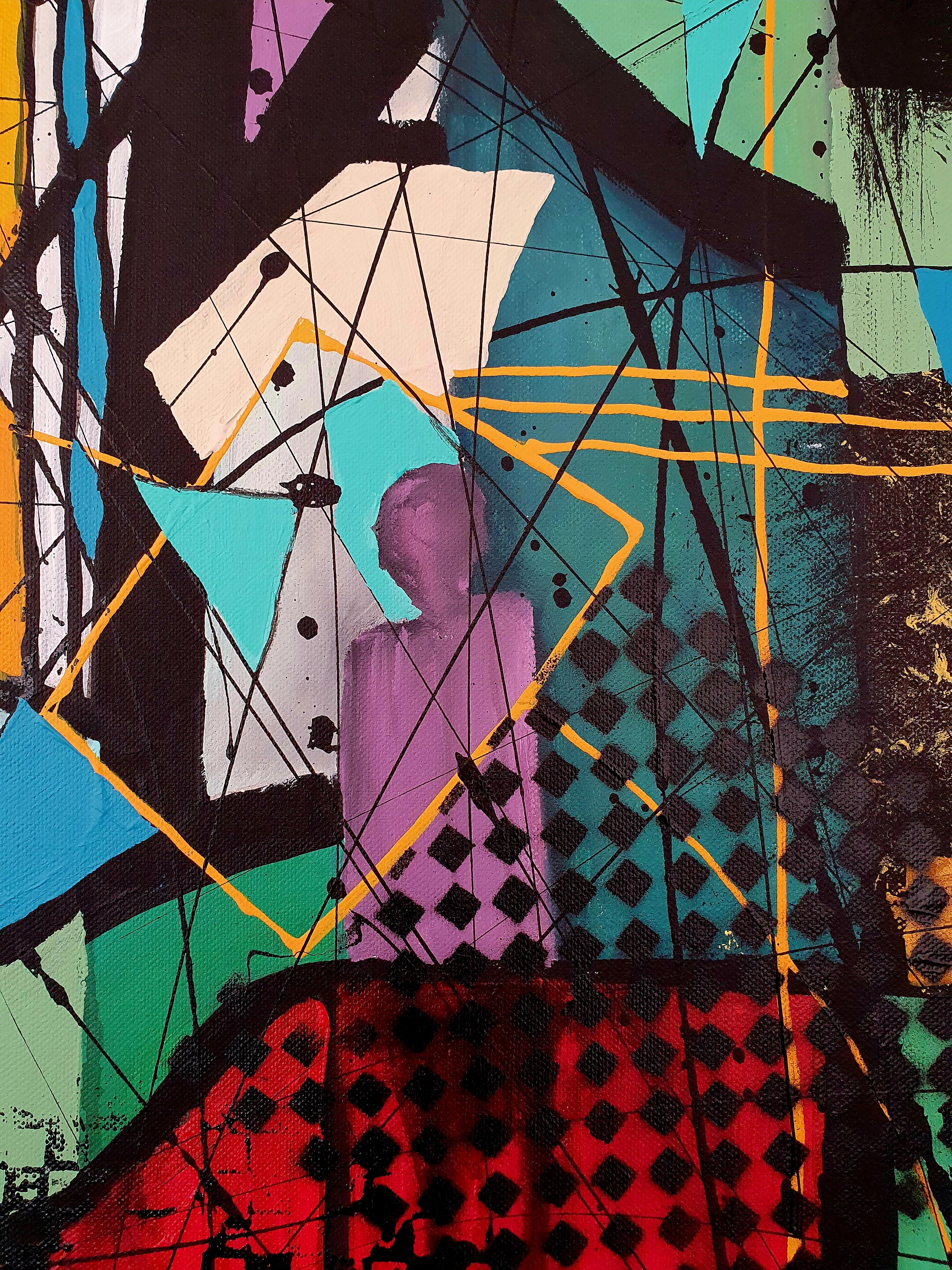 United - Pittura originale Colorful Maximalism Bold Statement Investire opere d'arte in vendita 3