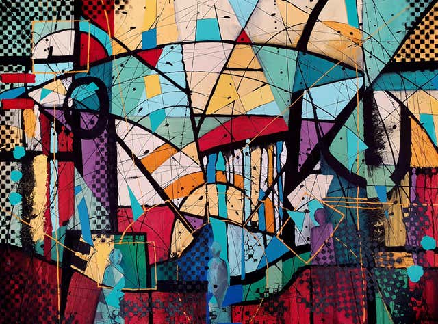 Karnish Karnish Art - The Guardians and the Carnival: Large Abstract Painting ...