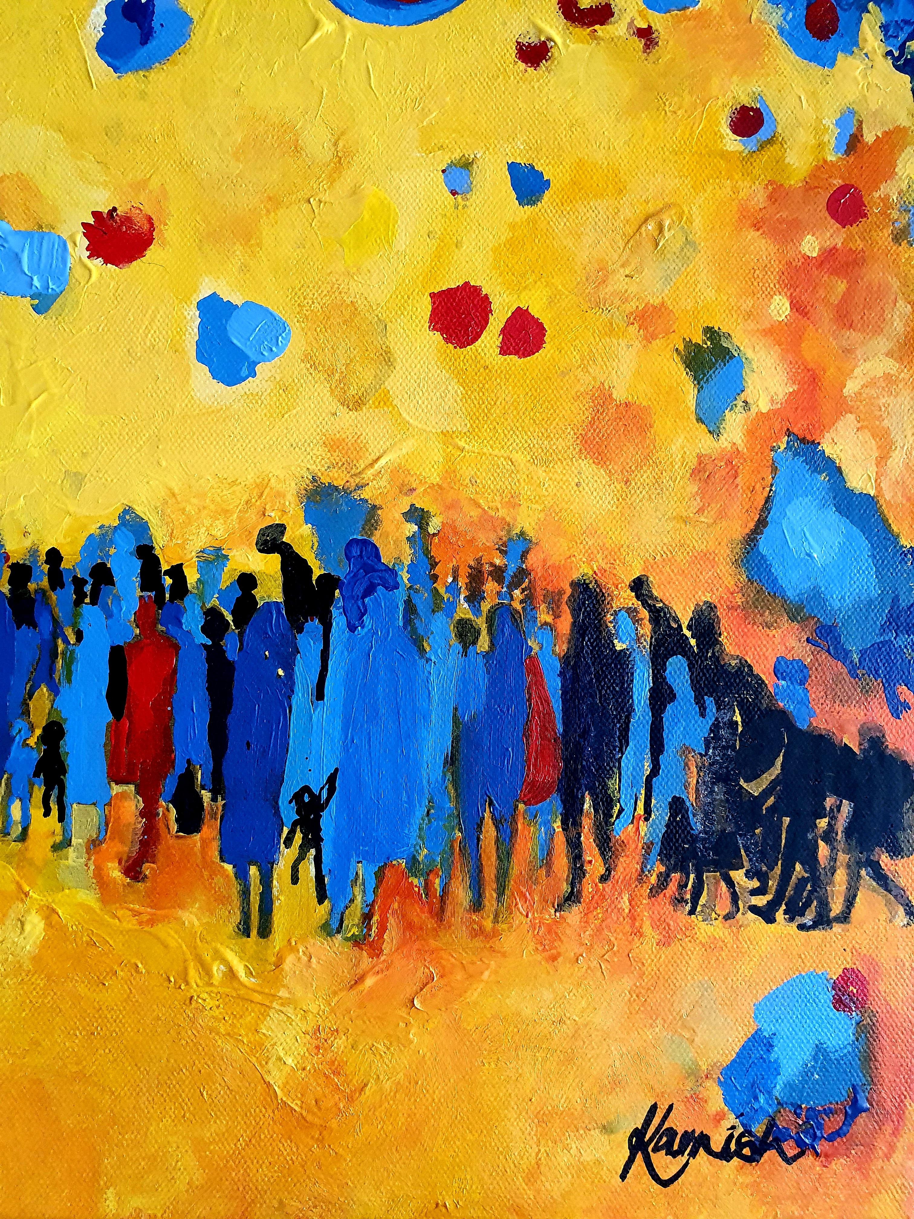 GUERRA - Astratto, audace, pittura, contemporaneo, sorprendente, investimento, umanità in vendita 5