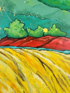 Merveilleuse fleur de Wheatfield - plaisir floral coloréinvestissement Van-Gogh Inspired Joy