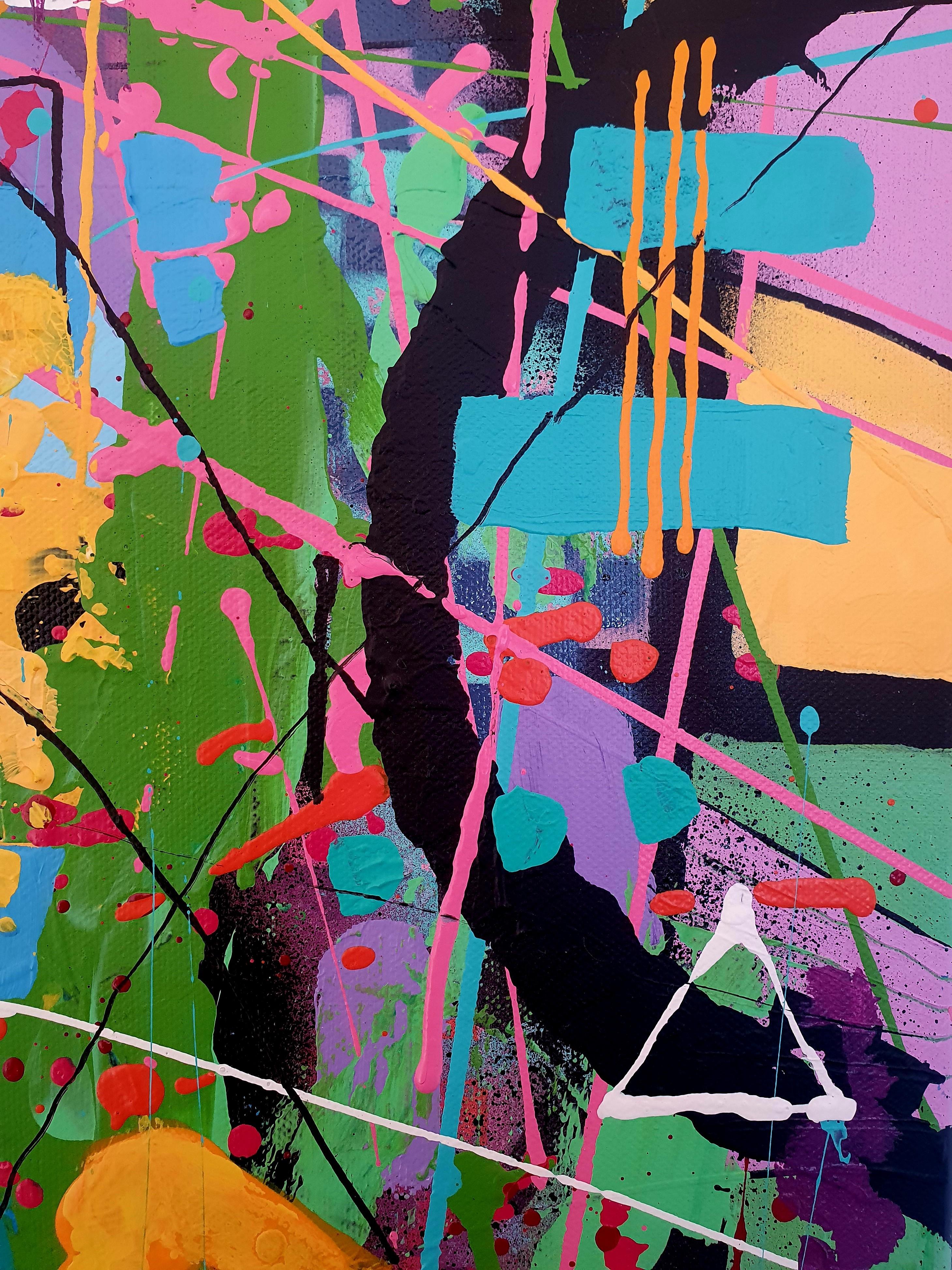 Wild Abundance - Opera d'arte colorata di grandi dimensioni, bella e espressionista in vendita 1