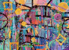 Wild Abundance - Grande œuvre d'art colorée, coup d'éclat expressionniste