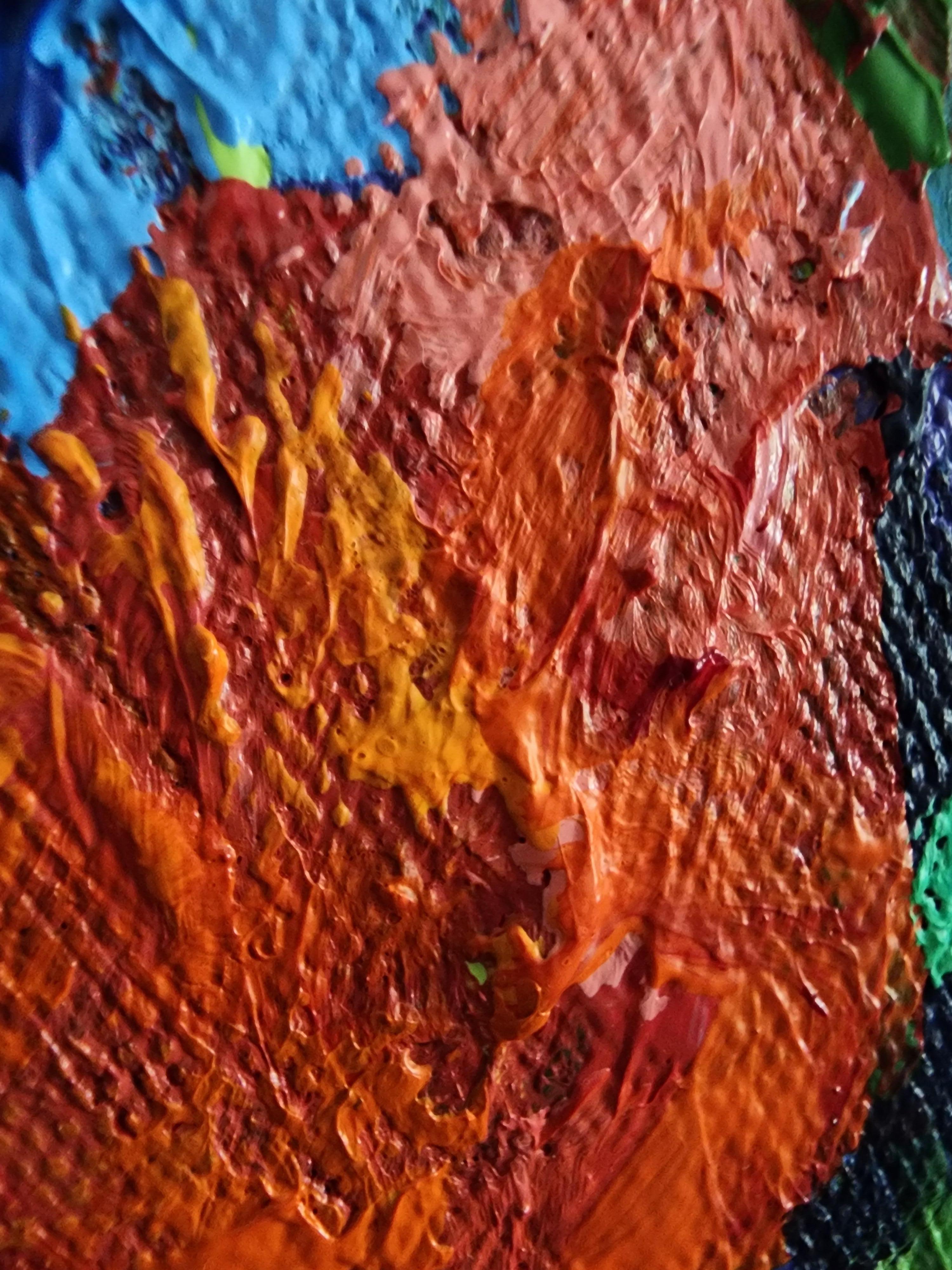 Célébration des fleurs sauvages - Peinture aux couleurs abondantes et florale « Mother Earth Striking » en vente 7