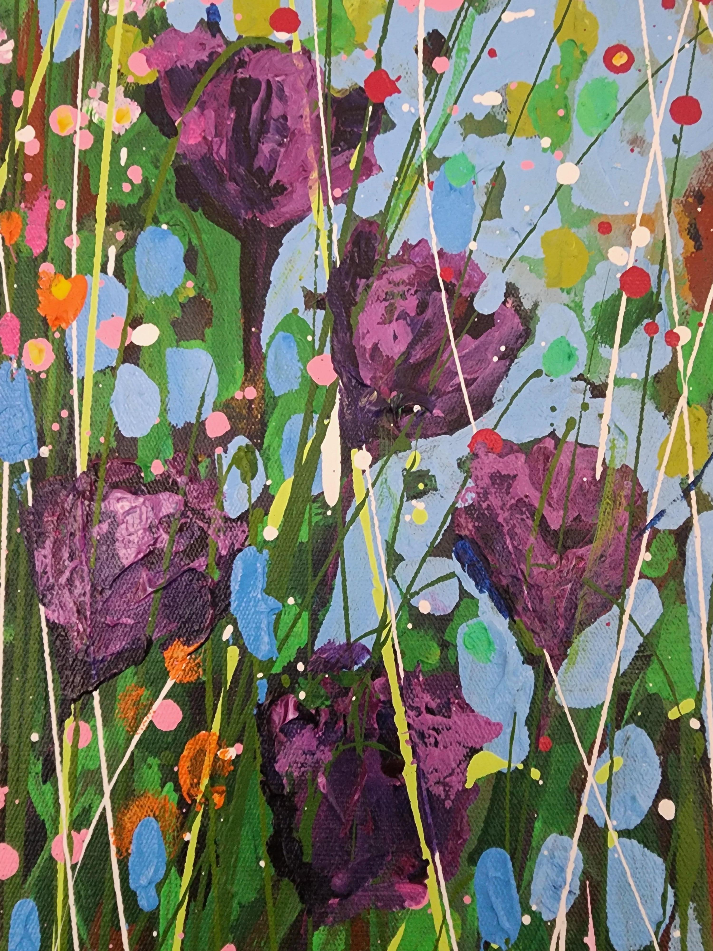 Wildflower song for you - Nature Floral Painting Colorful Blue Joy Mother Earth 2