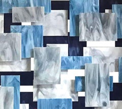 Arctic Vert, Abstract 3D Art Original Glass and Metal Wall Sculpture