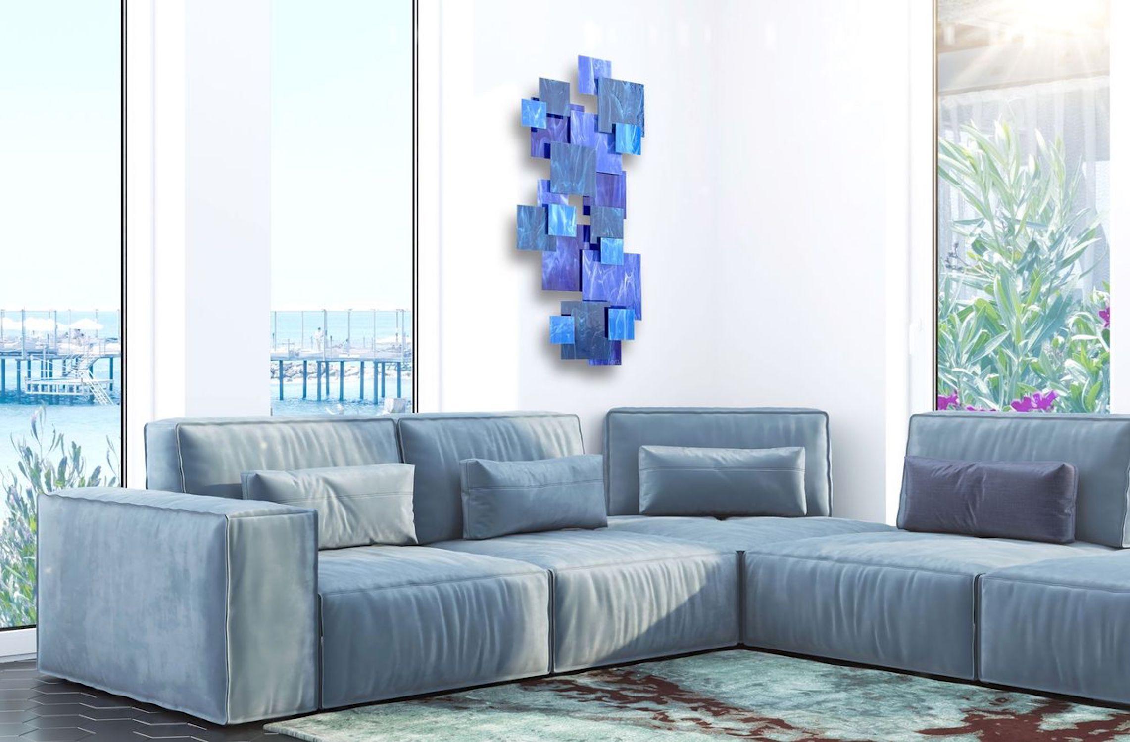 Glass Sculpture for Wall
Artist: Karo Martirosyan, 
Work: Original Artwork, 
Medium: Glass and Metal Wall Sculpture,
Year: 2025
Style: Contemporary Art, 
Subject: Cascade,
Size: 37