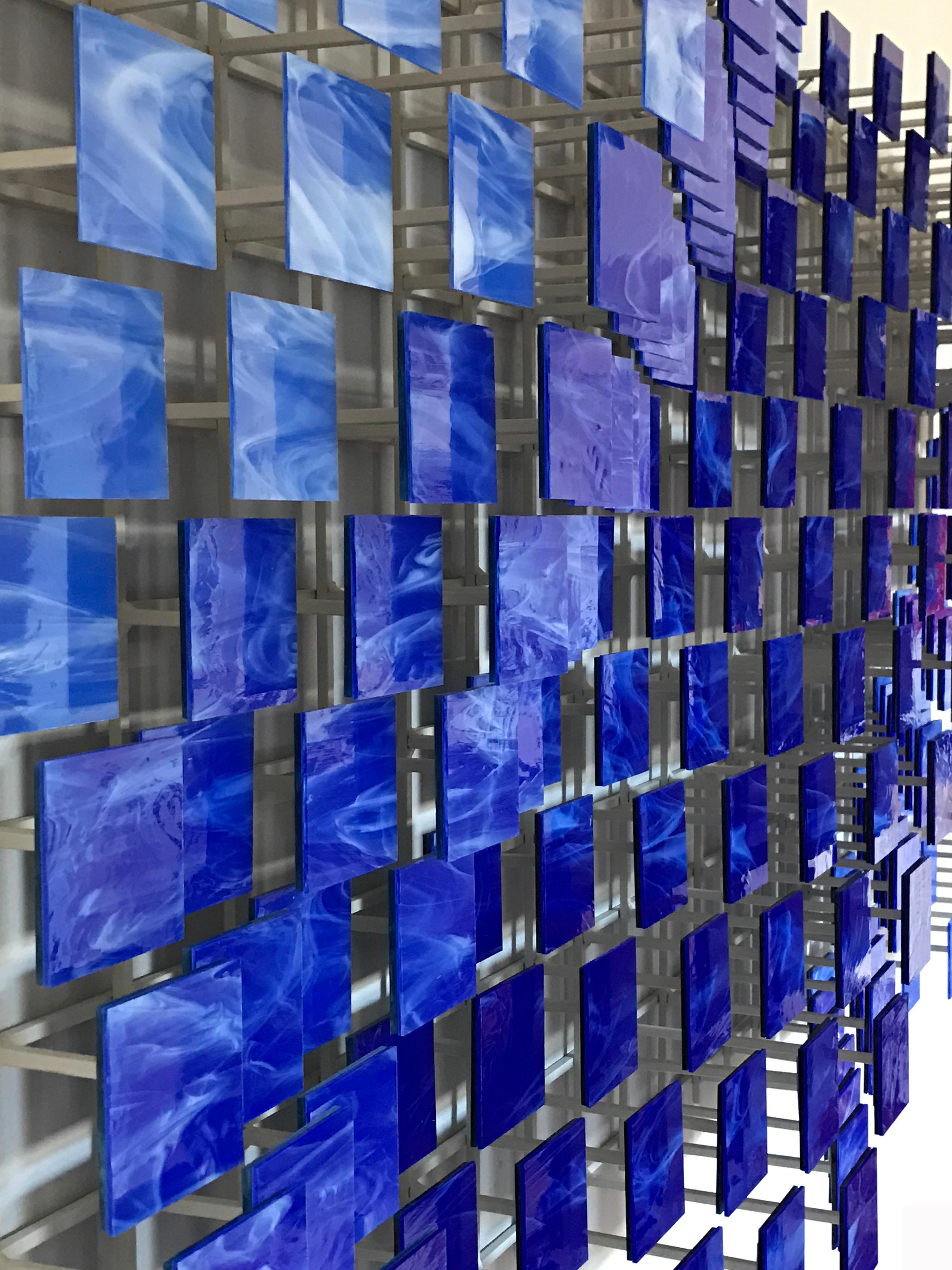 Coast2Coast, Escultura de pared abstracta 3D original de vidrio y metal, Arte moderno - Sculpture de Karo Martirosyan