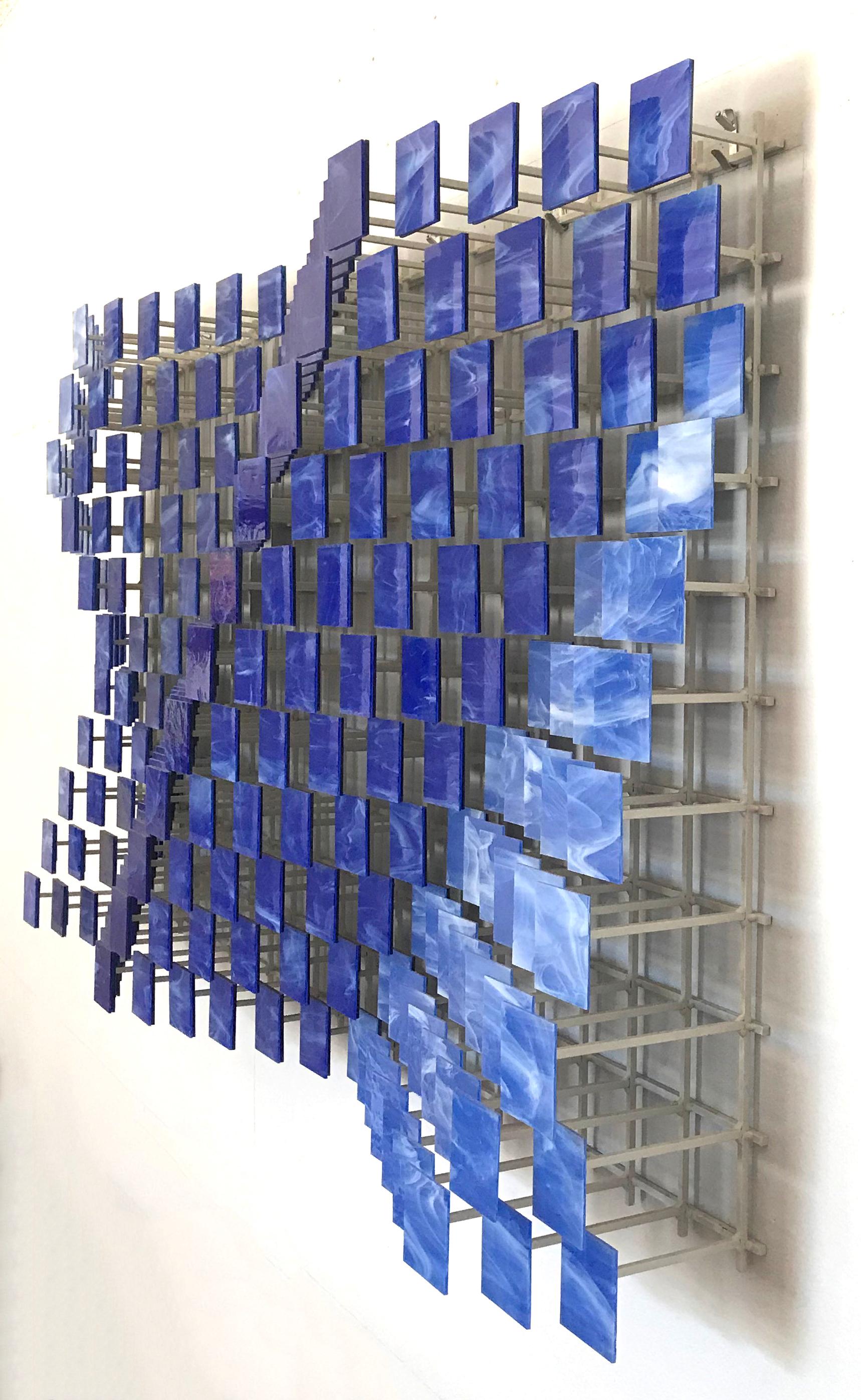 Coast2Coast, Escultura de pared abstracta 3D original de vidrio y metal, Arte moderno - Sculpture Moderno de Karo Martirosyan