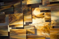 Cosmos, Abstract 3D Original Glass and Metal Wall Sculpture, Modern Art
