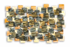 Dunes, Abstract 3D Original Glass and Metal Wall Sculpture