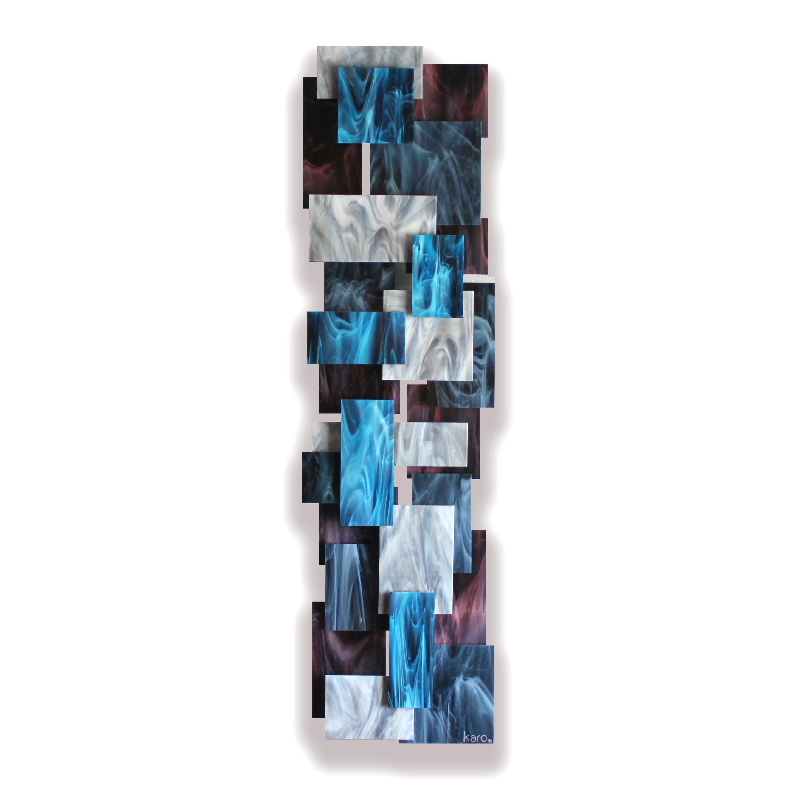 Electric, Abstract 3D Original Glass and Metal Wall Sculpture
