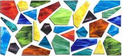Fragmentos, Abstracto 3D Original  Escultura mural de vidrio, diseño moderno