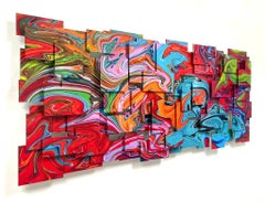 Joy, Abstract 3D, Original Metal Wall Sculpture, One of a Kind