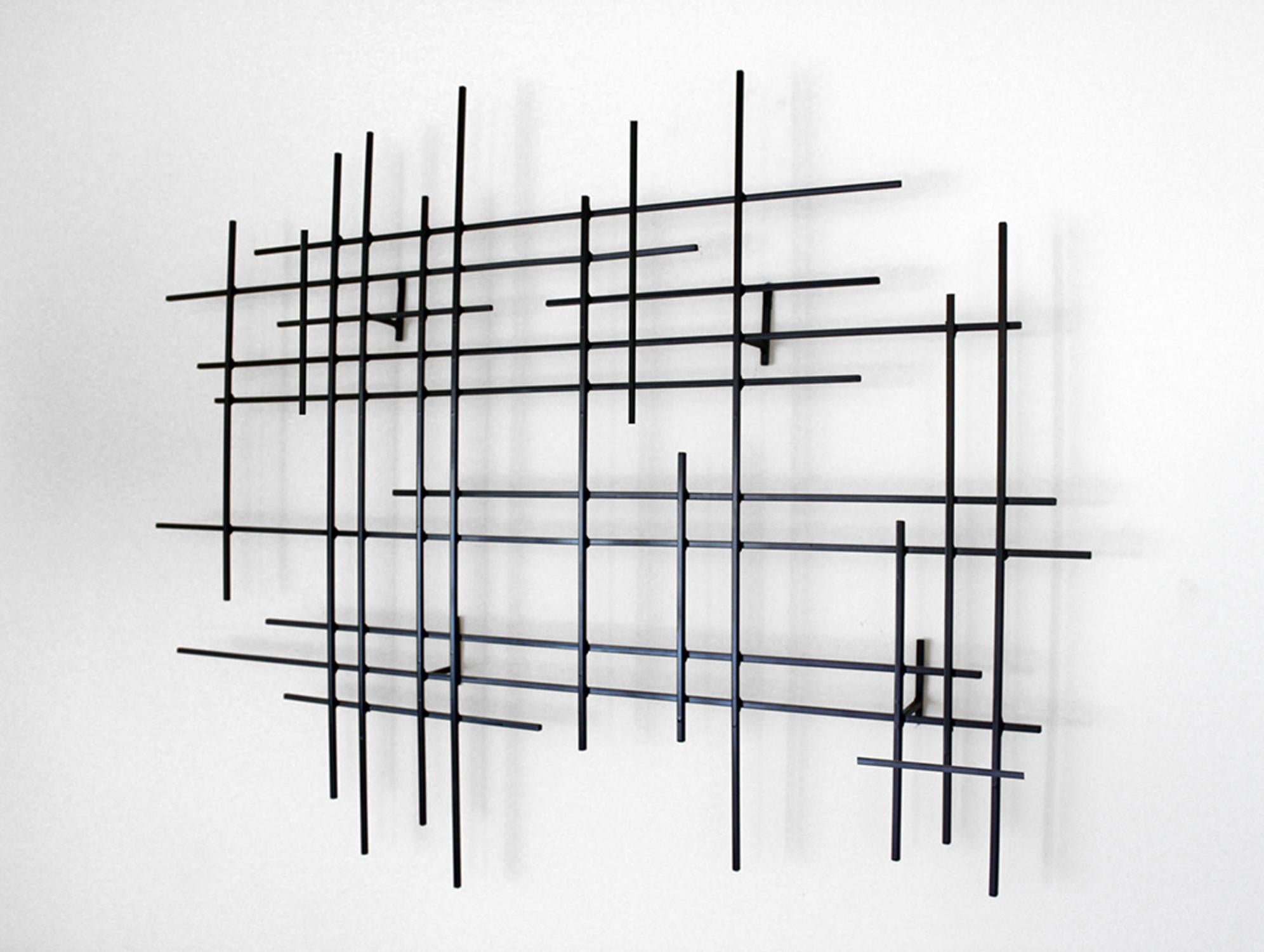 Linear 1, Abstract Original Metal Wall Sculpture, Modern design - Gray Abstract Sculpture by Karo Martirosyan