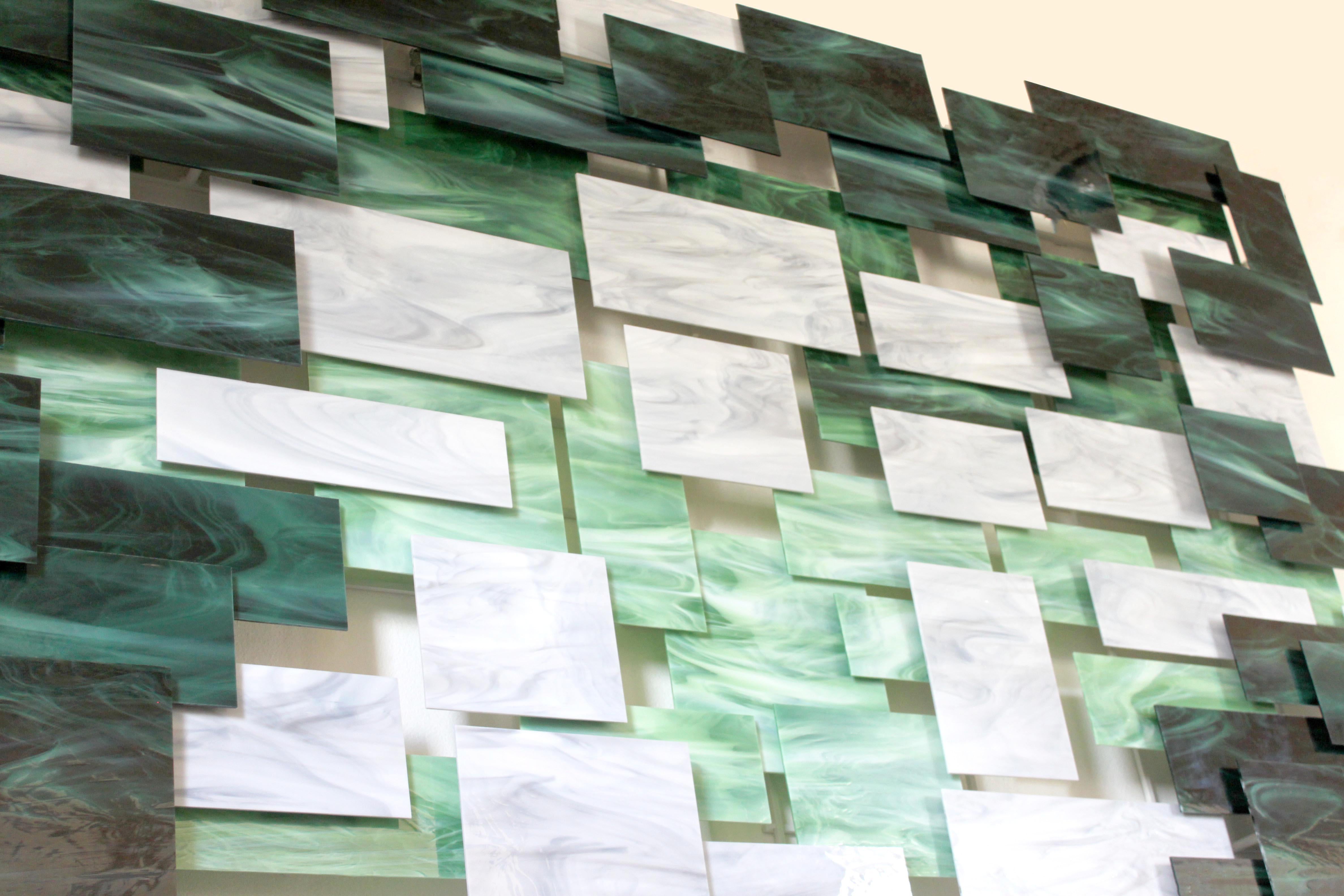Malaquita, Abstracto 3D Original  Escultura mural de vidrio y metal, Arte moderno - Sculpture Moderno de Karo Martirosyan