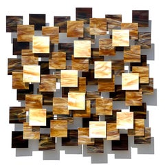 Mood, Arte Moderno Abstracto 3D Escultura Original de Pared de Cristal y Metal