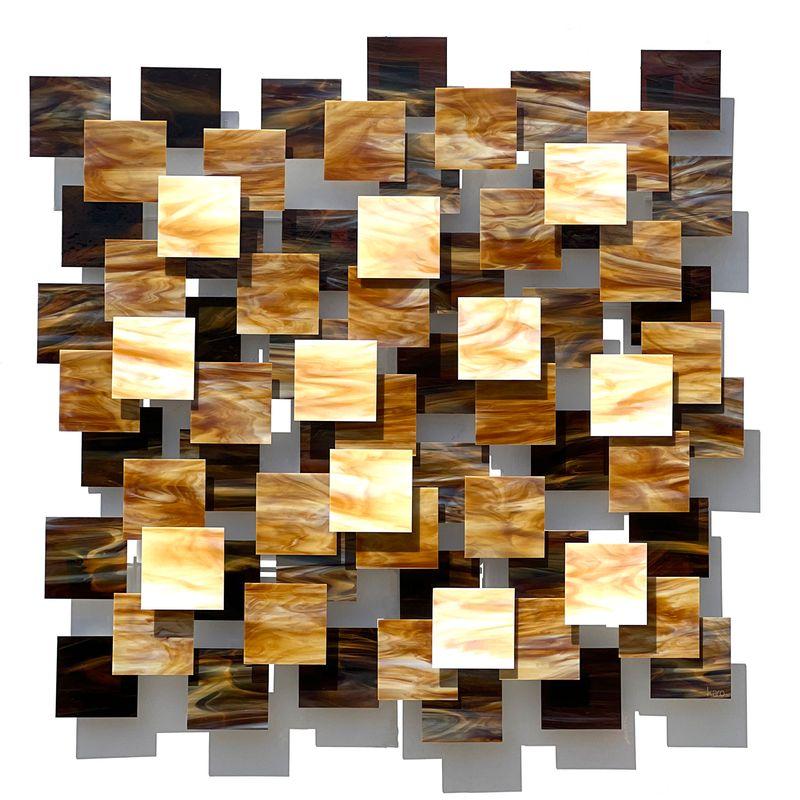 Karo Martirosyan Abstract Sculpture - Mood, Abstract Modern Art 3D Original Glass and Metal Wall Sculpture