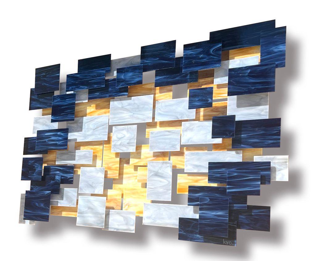 Mystere, Abstracto 3D Original  Escultura mural de vidrio y metal, Arte moderno - Sculpture Moderno de Karo Martirosyan