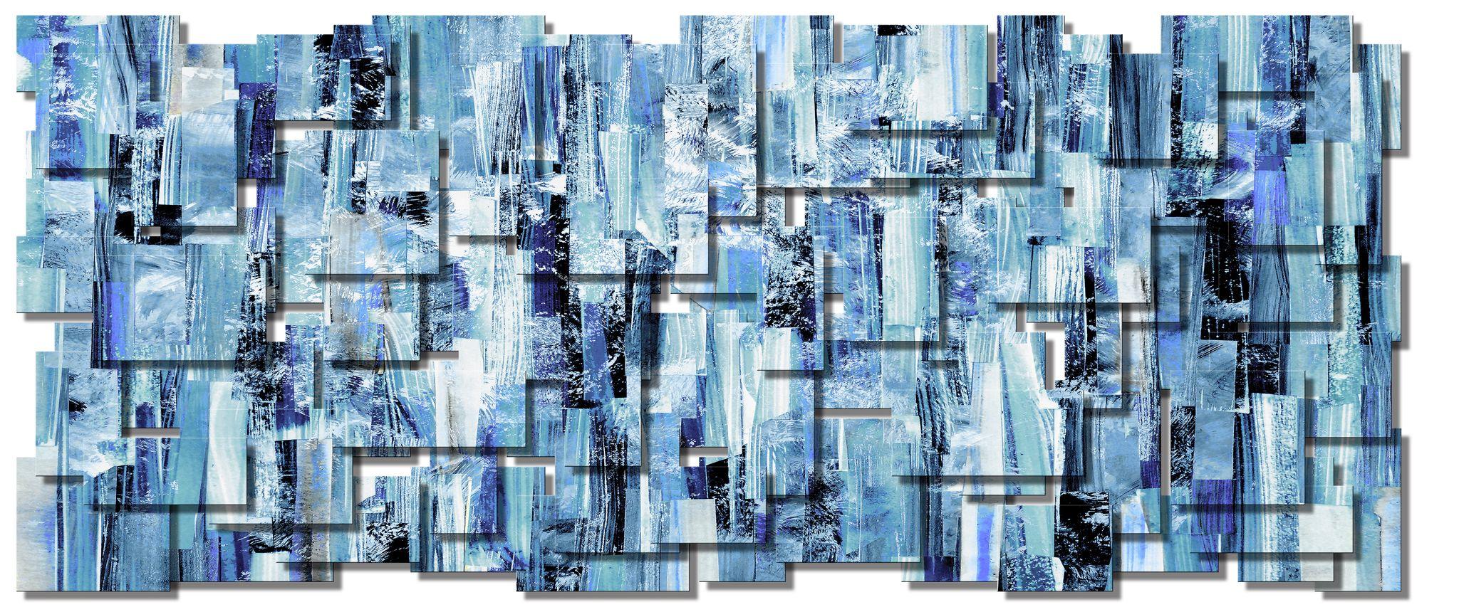 Oceánico, Abstracto 3D Original  Escultura metálica de pared, diseño moderno
