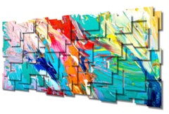 Palette II, 3D astratto, scultura da parete originale in metallo, unico nel suo genere