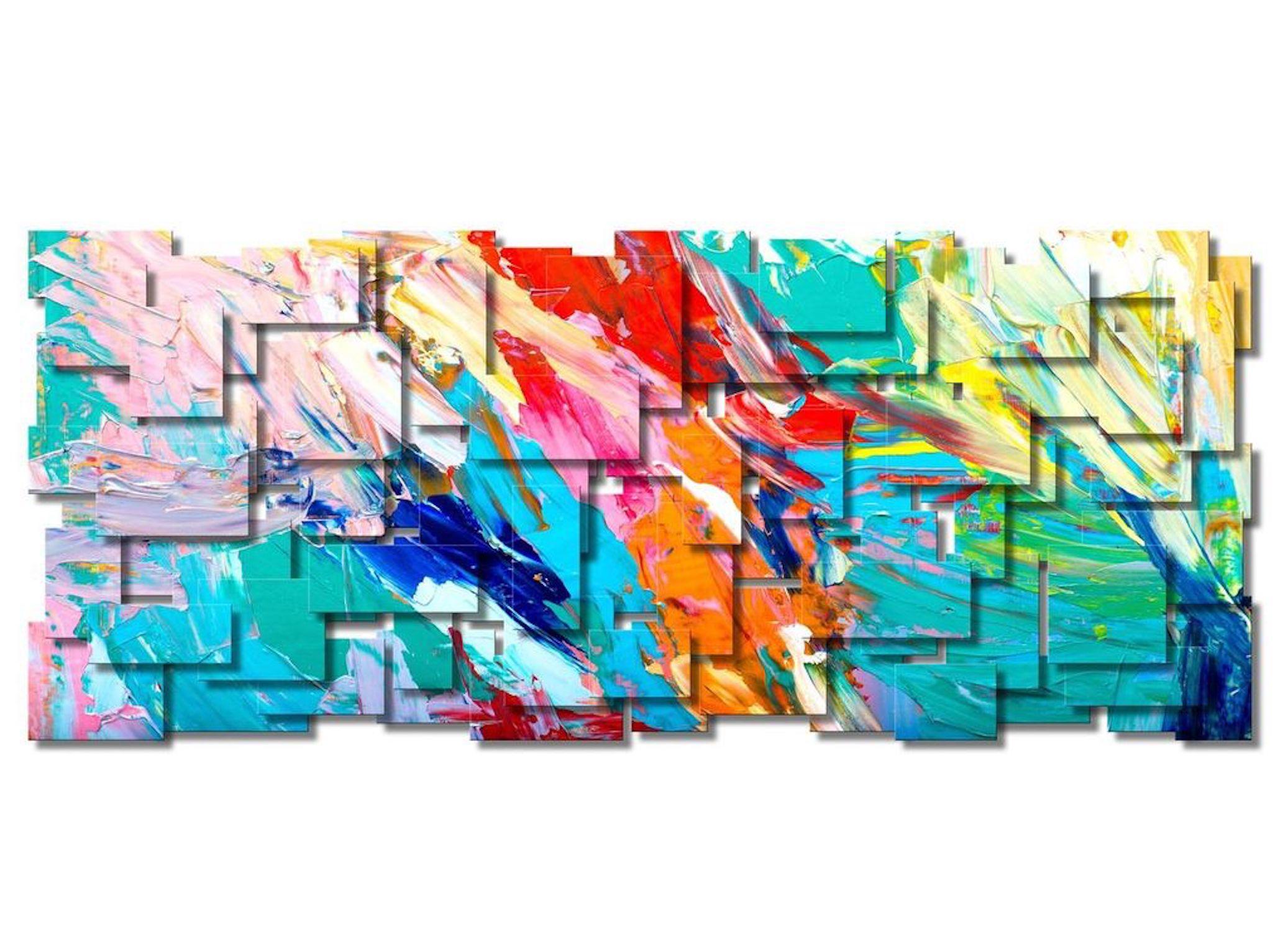Palette II, Abstrakte 3D-Wandskulptur aus Metall, Original, einzigartige Metallskulptur