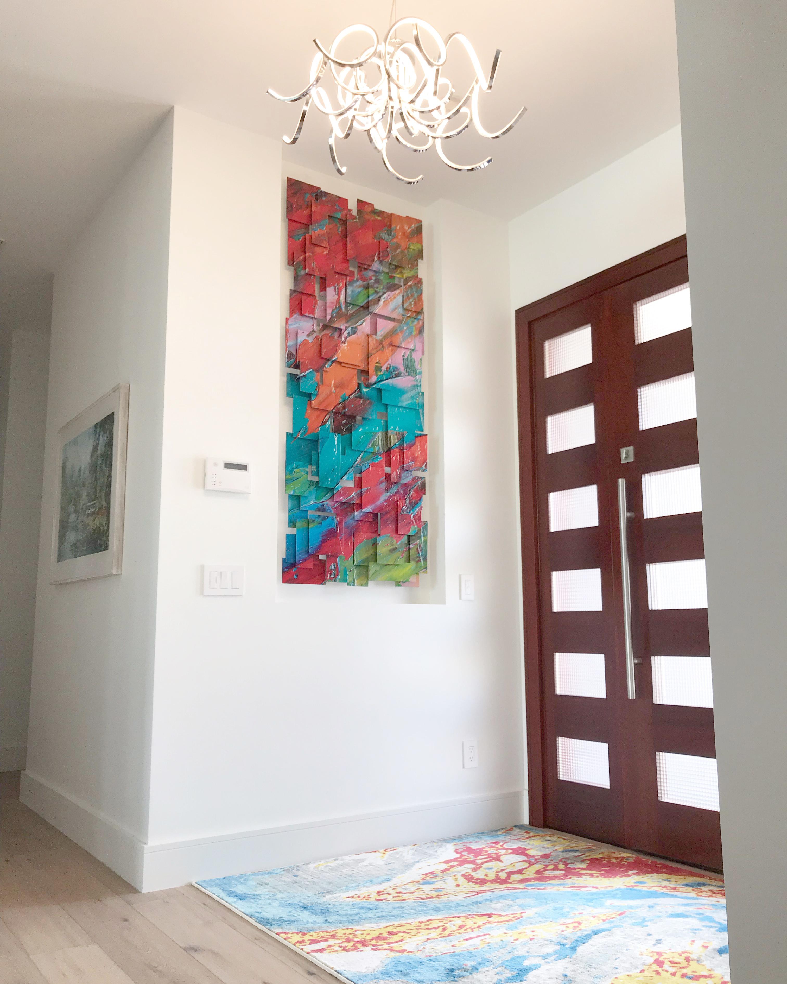 Palette, Abstract 3D Original Metal Wall Sculpture, Ready to Hang - Gray Abstract Sculpture by Karo Martirosyan