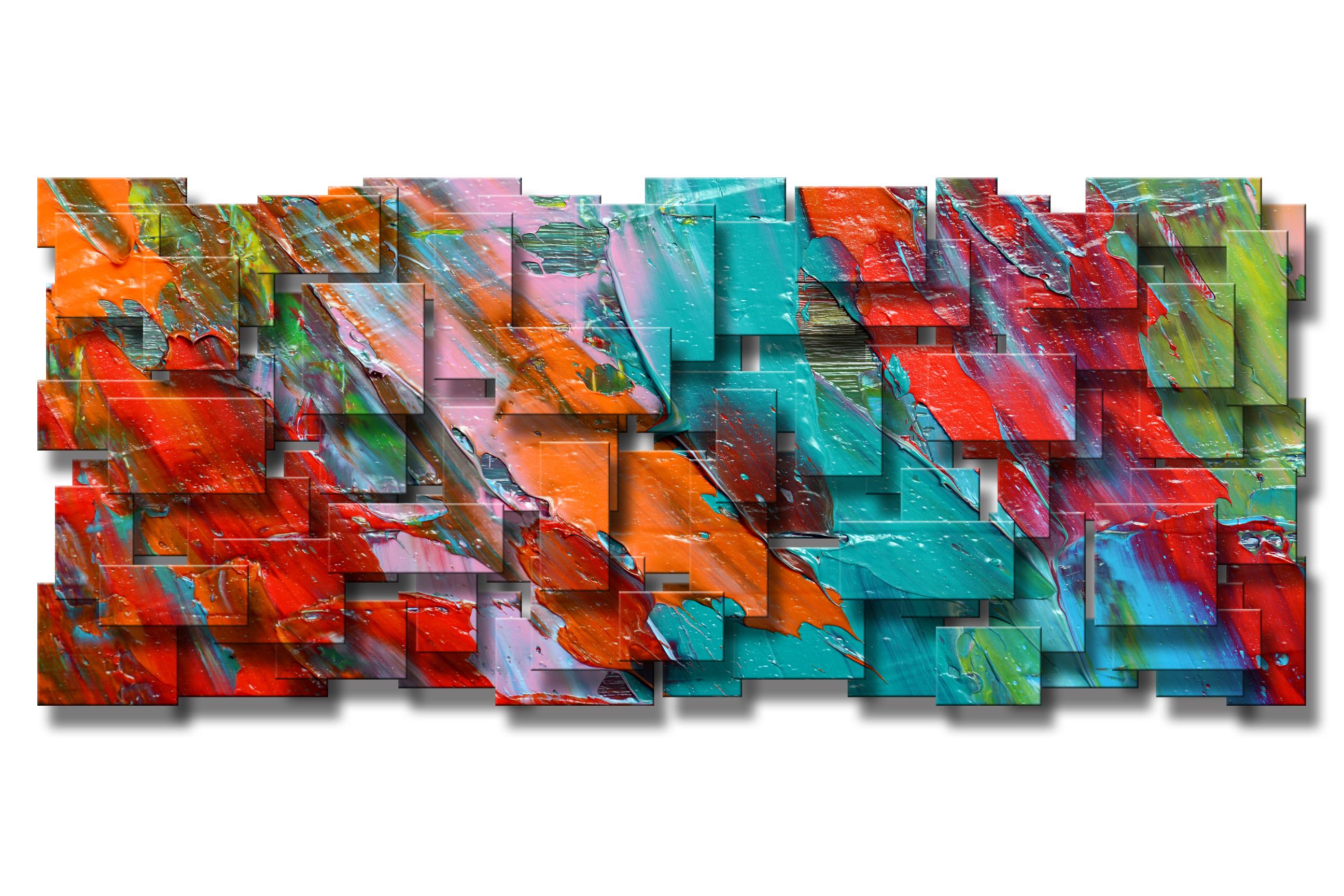 Abstract Sculpture de Karo Martirosyan - Paleta, Arte Abstracto 3D, Escultura Original de Metal para Pared, Única en su especie