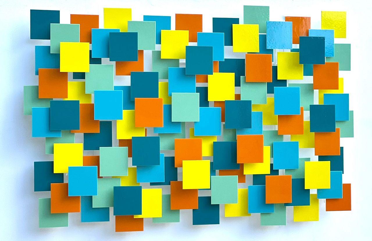 Artist: Karo Martirosyan, 
Work: Original Artwork, 
Medium: Glass and Metal Wall Sculpture,
Year: 2024
Style: Contemporary Art, 
Subject: Playtime,
Size: 19
