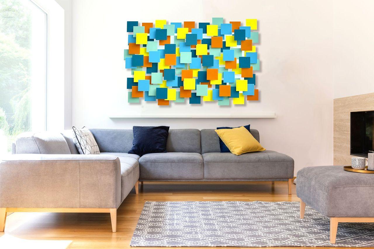 Playtime II, Abstract Modern 3D Original Glass and Metal Wall Sculpture For Sale 2