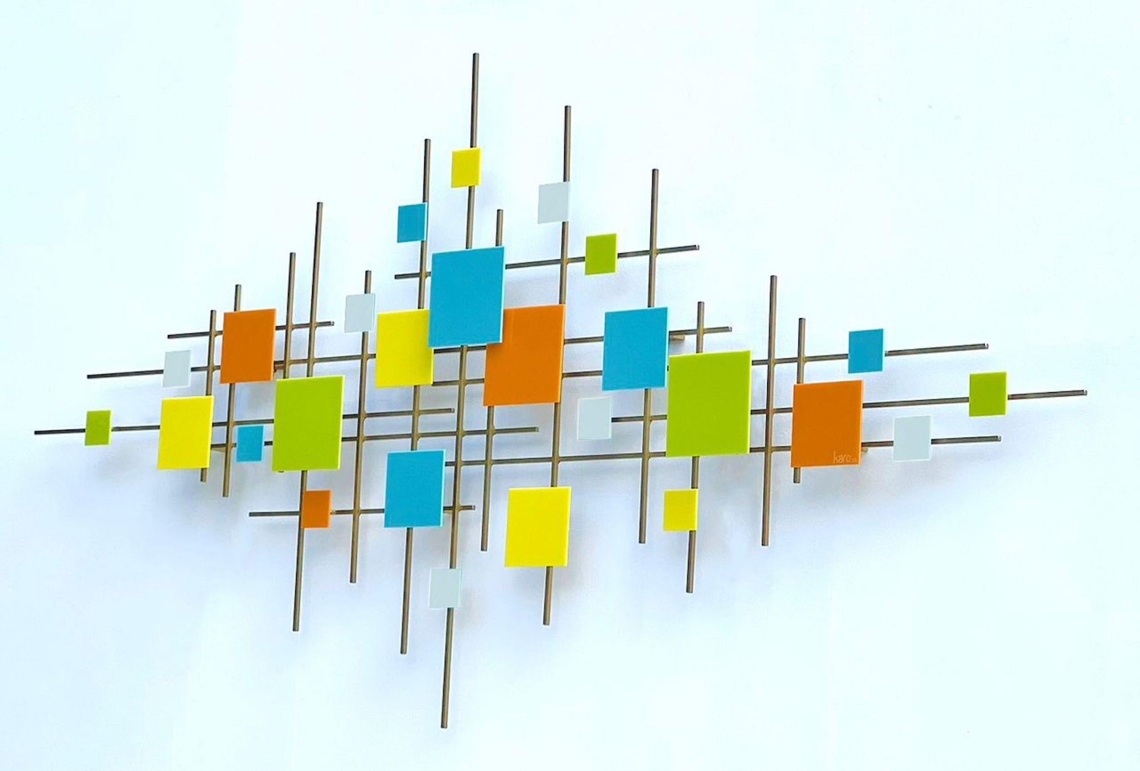 Sculpture Linear MM, Abstract Original Metal Wall Sculpture, Modern design - Gray Abstract Sculpture by Karo Martirosyan