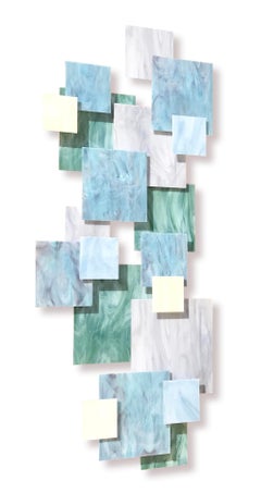 Tranquility, Abstrakte Kunst, Original Glas und Metal Art Wandskulptur