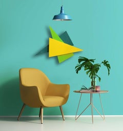 Compensation triangulaire abstraite 3D originale  Sculpture murale en verre, design moderne