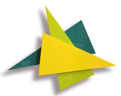 Comp Triangular, Abstracto 3D Original  Escultura mural de vidrio, diseño moderno