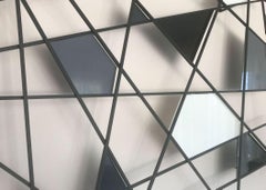 Triangolazione, astratto 3D originale  Scultura da parete in vetro e metallo, Arte Moderna