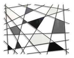 Triangulación, Abstracto 3D Original  Escultura mural de vidrio y metal, Arte moderno