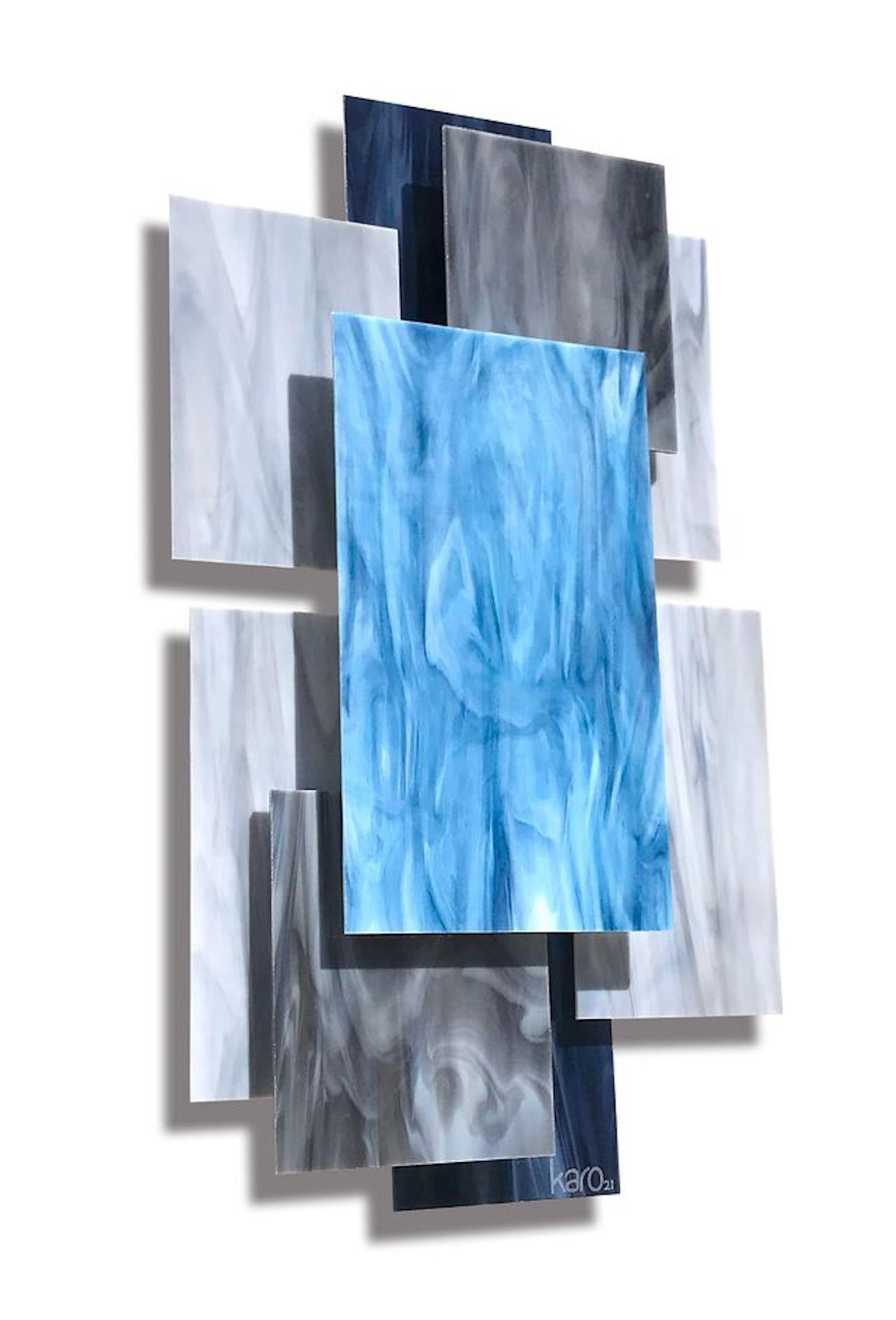 Vertex, astratto 3D originale  Scultura da parete in vetro, design moderno - Sculpture di Karo Martirosyan