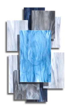 Vertex, Abstrait 3D Original  Sculpture murale en verre, design moderne