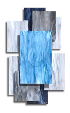 Vértice, Abstracto 3D Original  Escultura mural de vidrio, diseño moderno