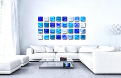 Wasser, Abstraktes 3D-Original  Wandskulptur aus Glasglas, einzigartige, moderne Kunst der Glaskunst