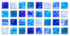 Water, Abstract 3D Original  Glass Wall Sculpture, Modern Design 