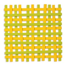 AP Tejido, Escultura de Pared Abstracta 3D Original de Vidrio y Metal, diseño moderno